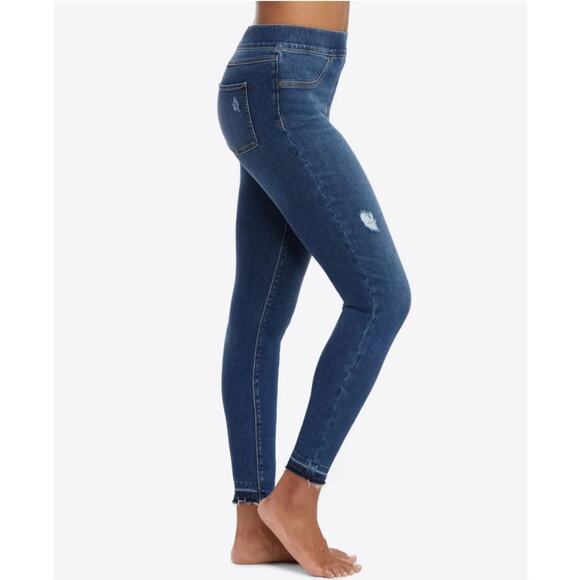 SPANX Denim - Spanx Distressed Denim Legging Medium Wash Blue NWT